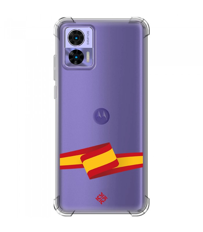 Funda Antigolpe [ Motorola Edge 30 Neo ] Dibujo Auténtico [ Bandera España ] Esquina Reforzada 1.5mm