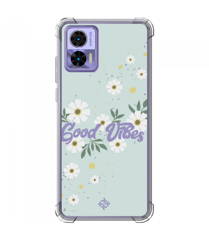 Funda Antigolpe [ Motorola Edge 30 Neo ] Dibujo Frases Guays [ Margaritas Good Vibes ] Esquina Reforzada 1.5mm