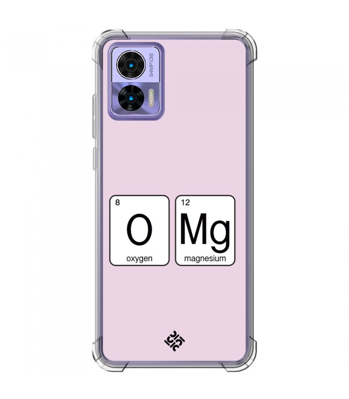 Funda Antigolpe [ Motorola Edge 30 Neo ] Dibujo Frases Guays [ Oxigeno + Magnesio - OMG ] Esquina Reforzada 1.5 