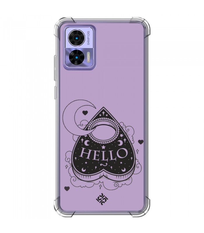 Funda Antigolpe [ Motorola Edge 30 Neo ] Dibujo Gotico [ Dieza de la Ouija - Hello ] Esquina Reforzada Silicona 1.5