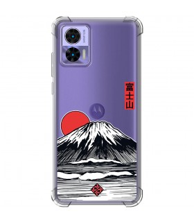 Funda Antigolpe [ Motorola Edge 30 Neo ] Dibujo Japones [ Monte Fuji ] Esquina Reforzada Silicona 1.5mm Transparente