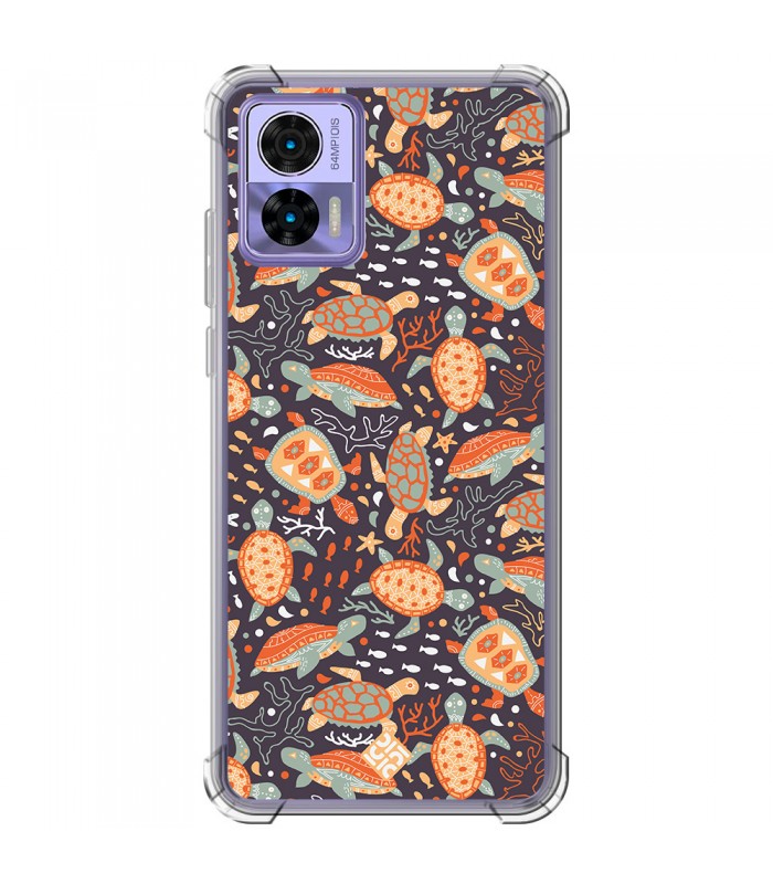 Funda Antigolpe [ Motorola Edge 30 Neo ] Dibujo Mascotas [ Estampado de Tortugas ] Esquina Reforzada Silicona 1.5mm