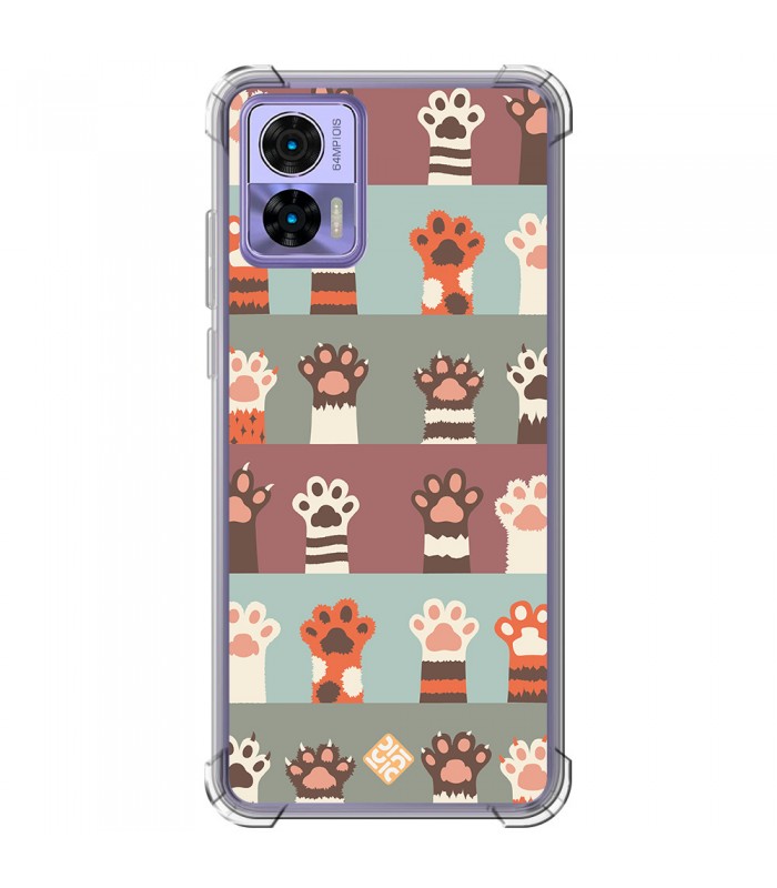 Funda Antigolpe [ Motorola Edge 30 Neo ] Dibujo Mascotas [ Zarpas de Gatos ] Esquina Reforzada Silicona 1.5mm