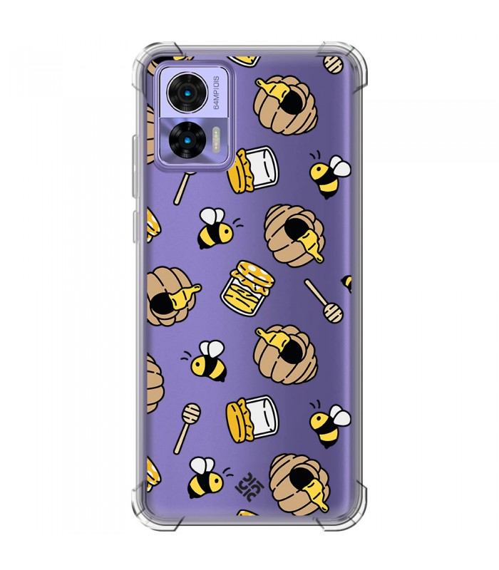 Funda Antigolpe [ Motorola Edge 30 Neo ] Dibujo Mascotas [ Miel y Abejas ] Esquina Reforzada Silicona 1.5mm