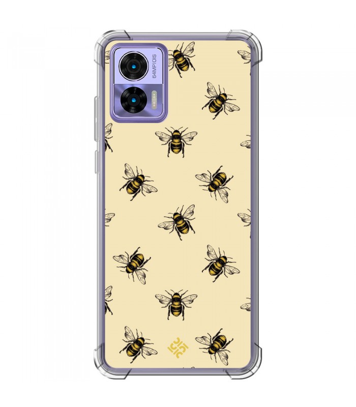 Funda Antigolpe [ Motorola Edge 30 Neo ] Dibujo Mascotas [ Abejas Ilustracion ] Esquina Reforzada Silicona 1.5mm