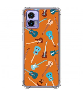 Funda Antigolpe [ Motorola Edge 30 Neo ] Diseño Música [ Tipos de Guitarra ] Esquina Reforzada 1.5mm