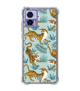 Funda Antigolpe [ Motorola Edge 30 Neo ] Dibujo Tendencias [ Estampado de Tigres ] Esquina Reforzada Silicona 1.5mm 