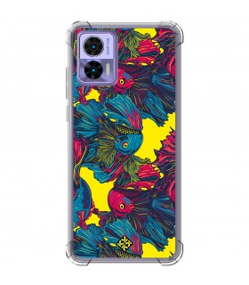 Funda Antigolpe [ Motorola Edge 30 Neo ] Dibujo Auténtico [ Patrón de Pescado Betta ] Esquina Reforzada Silicona 