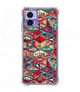 Funda Antigolpe [ Motorola Edge 30 Neo ] Dibujo Auténtico [ Diseño Doodle Arte con Elementos Ornamentales ] 