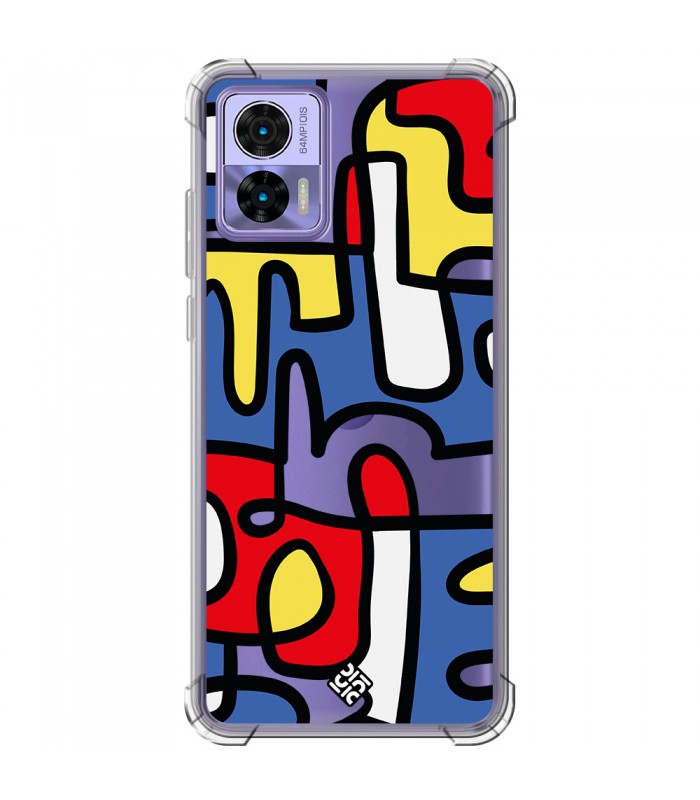 Funda Antigolpe [ Motorola Edge 30 Neo ] Dibujo Auténtico [ Impresión Moderna de Arte Minimalista ] Reforzada 