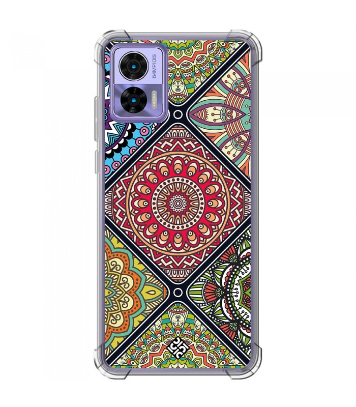 Funda Antigolpe [ Motorola Edge 30 Neo ] Dibujo Auténtico [ Motivos Mandala ] Esquina Reforzada Silicona 1.5mm 