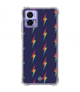 Funda Antigolpe [ Motorola Edge 30 Neo ] Dibujo Auténtico [ Rayos de Colores ] Esquina Reforzada Silicona 1.5