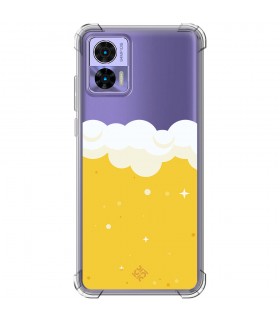 Funda Antigolpe [ Motorola Edge 30 Neo ] Dibujo Auténtico [ Cerveza ] Esquina Reforzada Silicona 1.5