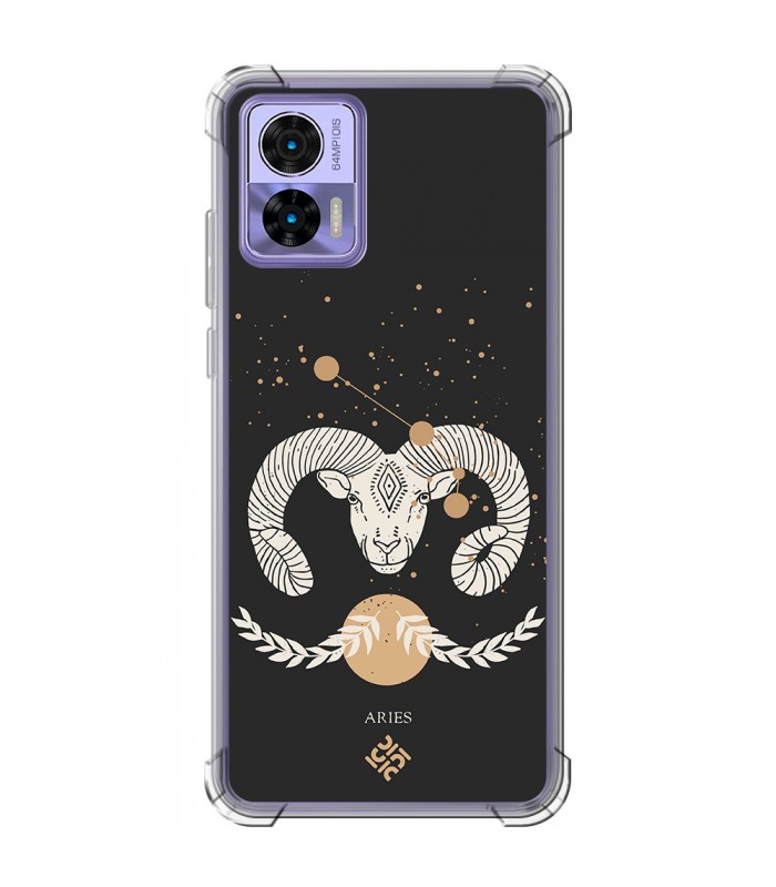 Funda Antigolpe [ Motorola Edge 30 Neo ] Dibujo Zodiaco [ Signo Zodiacal - Aries ] Esquina Reforzada Silicona 1.5mm 