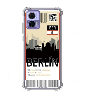 Funda Antigolpe [ Motorola Edge 30 Neo ] Billete de Avión [ Berlín ] Esquina Reforzada Silicona 1.5mm