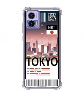 Funda Antigolpe [ Motorola Edge 30 Neo ] Billete de Avión [ Tokio ] Esquina Reforzada Silicona 1.5mm