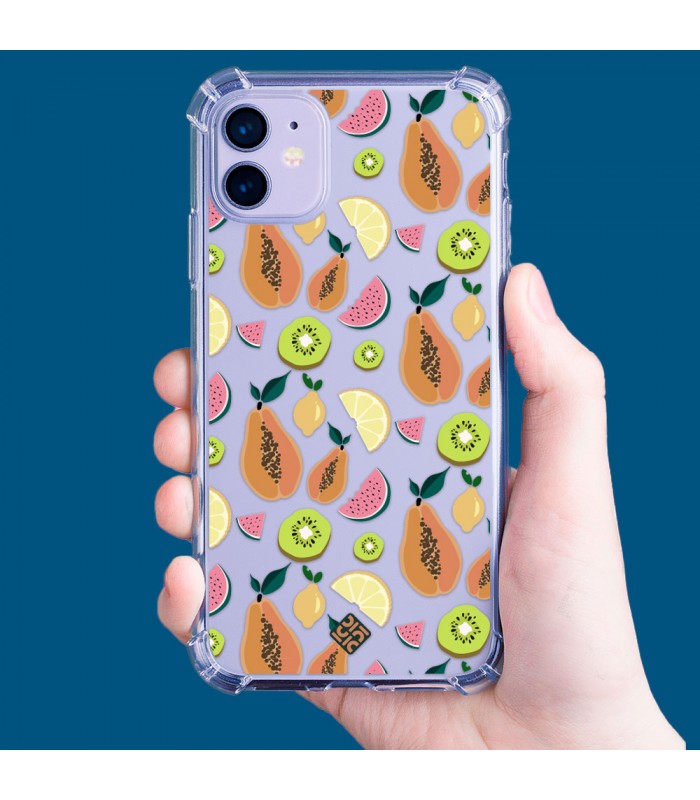 Funda Antigolpe [ Motorola Edge 30 Lite ] Dibujo Auténtico [ Frutas- Papaya, Sandía, Kiwis y Limones ] Reforzada 