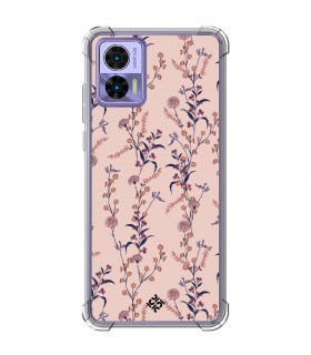 Funda Antigolpe [ Motorola Edge 30 Lite ] Dibujo Botánico [ Motivos botánico de varios tipos de flores ] Silicona