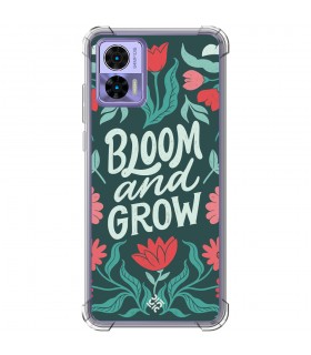 Funda Antigolpe [ Motorola Edge 30 Lite ] Dibujo Frases Guays [ Flores Bloom and Grow ] Esquina Reforzada 1.5mm