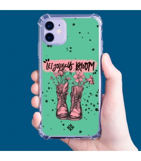 Funda Antigolpe [ Motorola Edge 30 Lite ] Dibujo Frases Guays [ Botas Let Yourself Bloom ] Esquina Reforzada Silicona