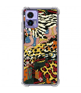 Funda Antigolpe [ Motorola Edge 30 Lite ] Dibujo Tendencias [ Pieles de Animales y Telas ] Esquina Reforzada Silicona 