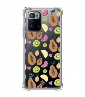 Funda Antigolpe [ POCO X3 GT ] Dibujo Auténtico [ Frutas- Papaya, Sandía, Kiwis y Limones ] Esquina Reforzada 