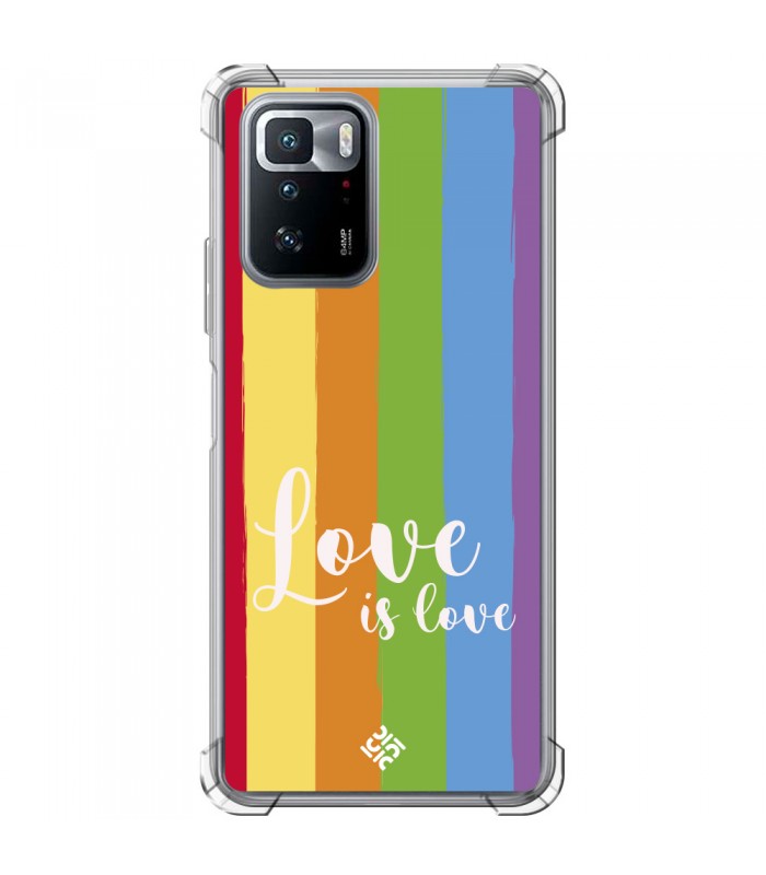 Funda Antigolpe [ POCO X3 GT ] Dibujo Auténtico [ Love is Love - Arcoiris ] Esquina Reforzada Silicona 1.5mm