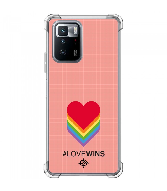 Funda Antigolpe [ POCO X3 GT ] Dibujo Auténtico [ Corazones - Love Wins ] Esquina Reforzada Silicona 1.5mm