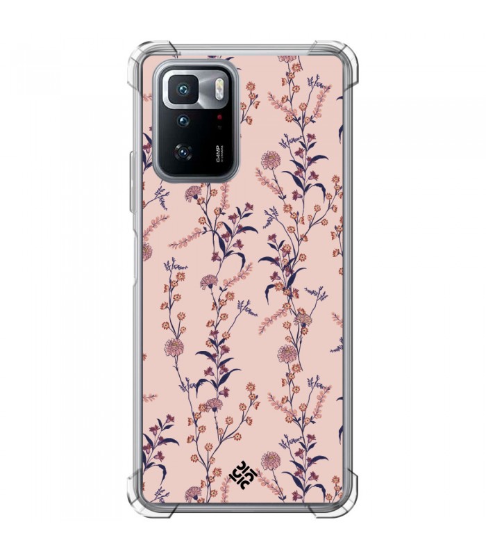 Funda Antigolpe [ POCO X3 GT ] Dibujo Botánico [ Motivos botánico de varios tipos de flores ] Silicona