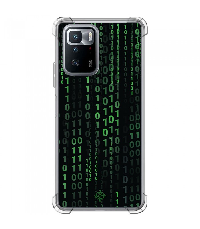 Funda Antigolpe [ POCO X3 GT ] Cine Fantástico [ Números Binarios Matrix ] Esquina Reforzada Silicona 1.5