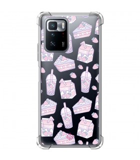 Funda Antigolpe [ POCO X3 GT ] Dibujo Cute [ Postres de Fresa En Rosa Pastel ] Esquina Reforzada 1.5mm