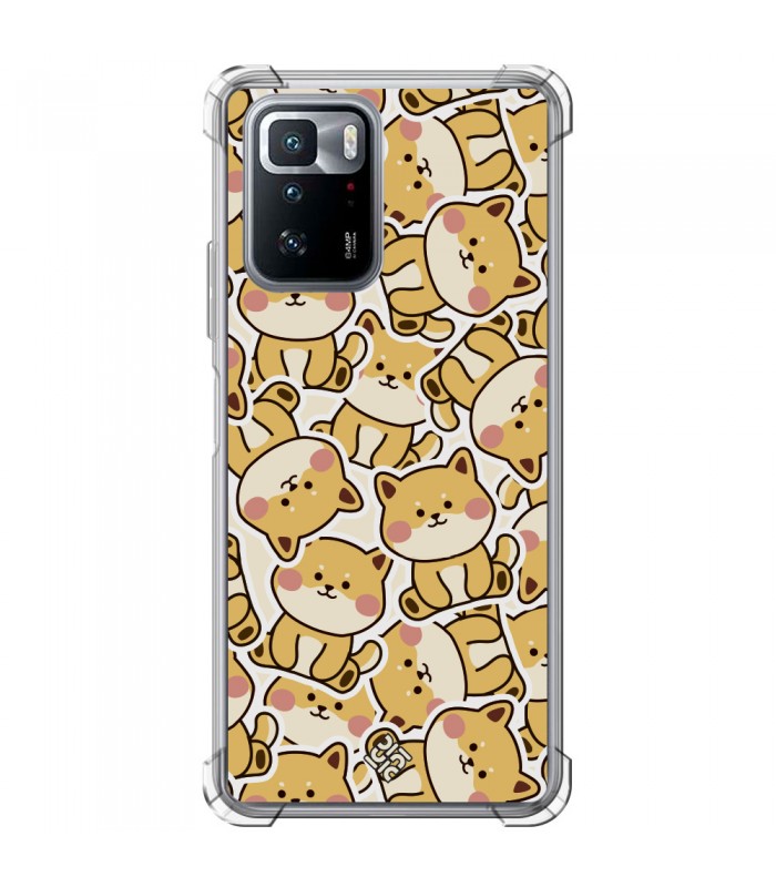 Funda Antigolpe [ POCO X3 GT ] Dibujo Cute [ Pegatinas Perrito Shiba ] Esquina Reforzada 1.5