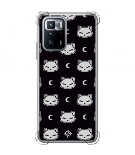 Funda Antigolpe [ POCO X3 GT ] Dibujo Cute [ Gato Negro Lunar ] Esquina Reforzada Silicona 1.5mm Transparente