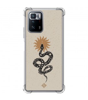 Funda Antigolpe [ POCO X3 GT ] Dibujo Esotérico [ Serpiente Esotérica y Signo Solar ] Esquina Reforzada Silicona 1.5