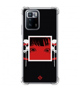 Funda Antigolpe [ POCO X3 GT ] Dibujos Frikis [ Mirada Anime, Manga Rojo Intenso ] Esquina Reforzada Silicona 1.5mm