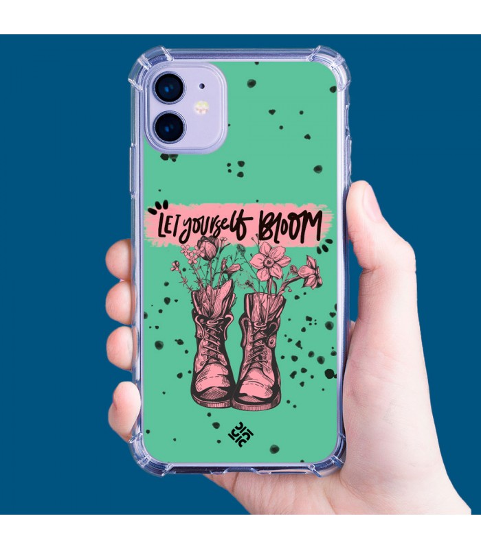 Funda Antigolpe [ POCO X3 GT ] Dibujo Frases Guays [ Botas Let Yourself Bloom ] Esquina Reforzada Silicona