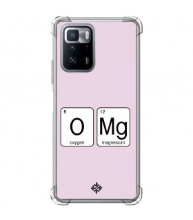 Funda Antigolpe [ POCO X3 GT ] Dibujo Frases Guays [ Oxigeno + Magnesio - OMG ] Esquina Reforzada 1.5 Transparente