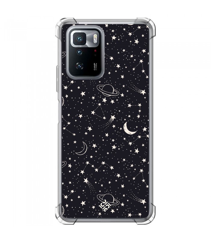 Funda Antigolpe [ POCO X3 GT ] Dibujo Tendencias [ Fondo Estrellado con Planetas ] Esquina Reforzada Silicona 1.5mm