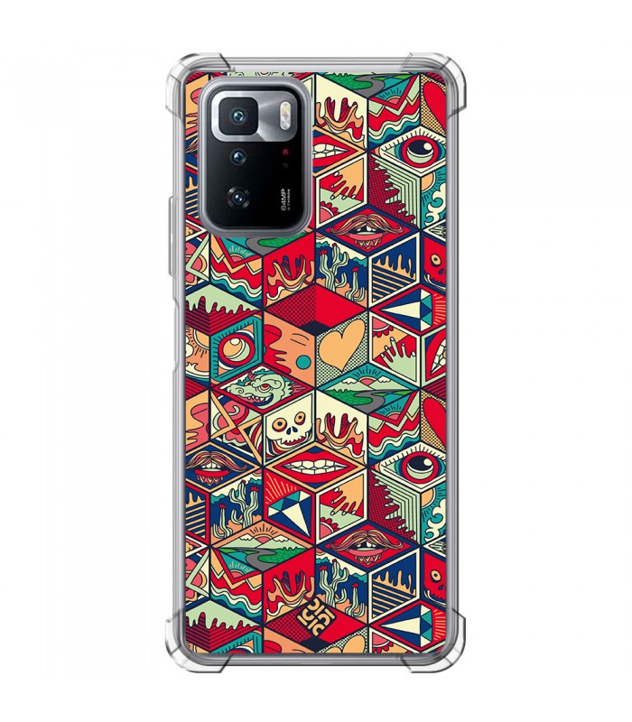 Funda Antigolpe [ POCO X3 GT ] Dibujo Auténtico [ Diseño Doodle Arte con Elementos Ornamentales ] Esquina Reforzada