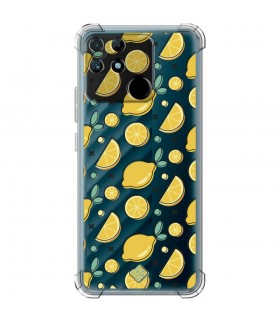 Funda Antigolpe [ Realme Narzo 50A ] Dibujo Auténtico [ Limones ] Esquina Reforzada Silicona 1.5mm Transparente