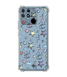 Funda Antigolpe [ Realme Narzo 50A ] Dibujo Auténtico [ Tormenta de Ojos ] Esquina Reforzada Silicona 1.5mm