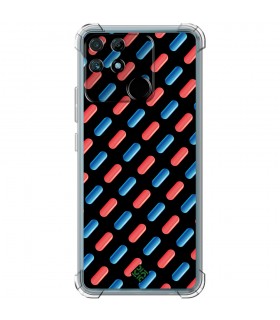 Funda Antigolpe [ Realme Narzo 50A ] Cine Fantástico [ Pildora Roja y Azul ] Esquina Reforzada Silicona 1.5mm