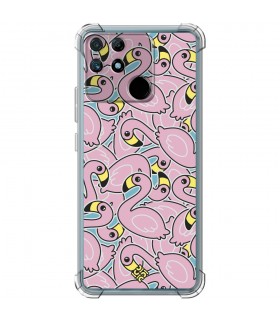 Funda Antigolpe [ Realme Narzo 50A ] Dibujo Cute [ Pegatinas Flamenco ] Esquina Reforzada Silicona 1.5mm