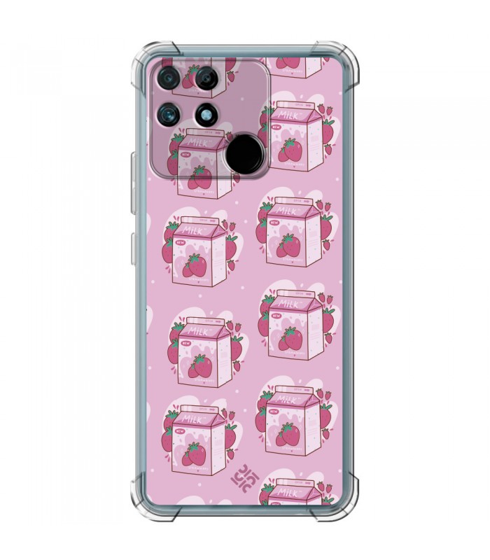 Funda Antigolpe [ Realme Narzo 50A ] Dibujo Cute [ Brick Leche de Fresa ] Esquina Reforzada Silicona 1.5mm Transparente