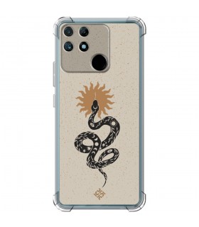 Funda Antigolpe [ Realme Narzo 50A ] Dibujo Esotérico [ Serpiente Esotérica y Signo Solar ] Esquina Reforzada Silicona 1.5