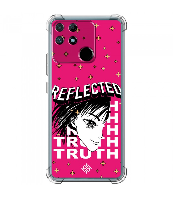 Funda Antigolpe [ Realme Narzo 50A ] Dibujos Frikis [ Chica Manga Reflected Truth ] Esquina Reforzada 1.5mm Transparente