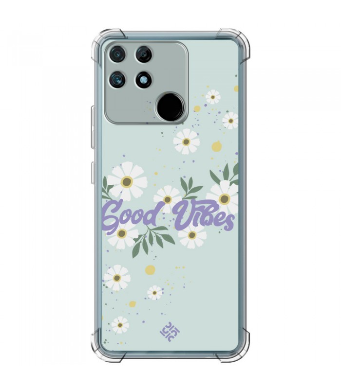 Funda Antigolpe [ Realme Narzo 50A ] Dibujo Frases Guays [ Margaritas Good Vibes ] Esquina Reforzada Silicona 1.5mm