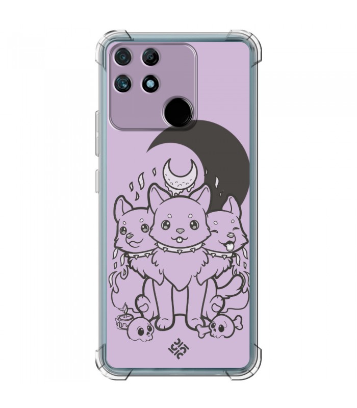 Funda Antigolpe [ Realme Narzo 50A ] Dibujo Gotico [ Cute Cancerbero ] Esquina Reforzada Silicona 1.5mm Transparente