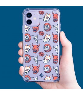 Funda Antigolpe [ Realme Narzo 50A ] Dibujo Japones [ Daruma, Máscara Kitsune y Hannya Japon ] Esquina Reforzada 1.5mm