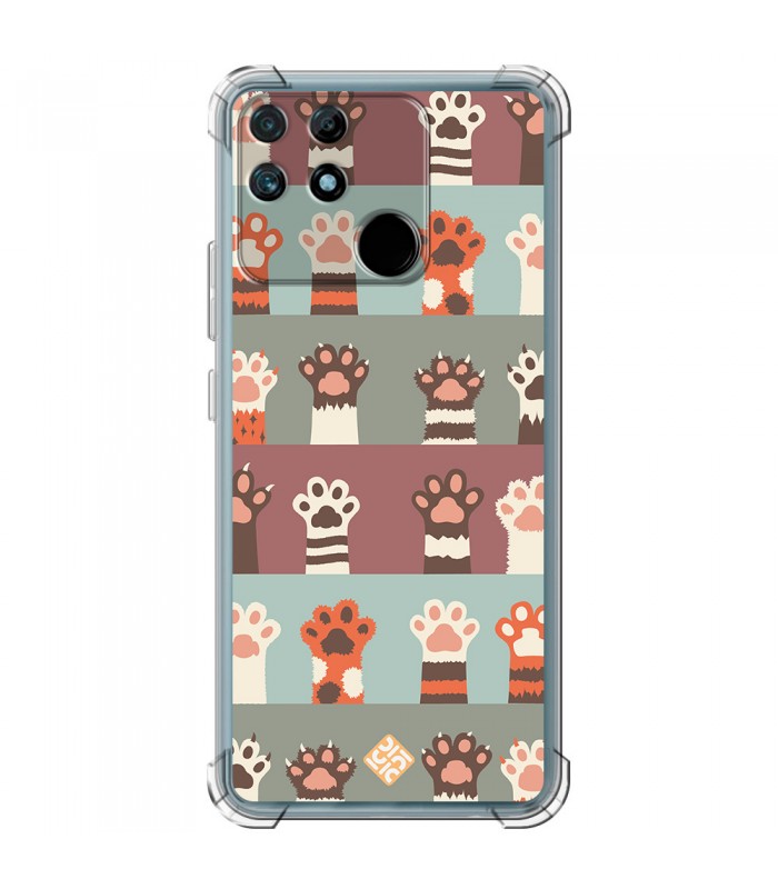 Funda Antigolpe [ Realme Narzo 50A ] Dibujo Mascotas [ Zarpas de Gatos ] Esquina Reforzada Silicona 1.5mm Transparente